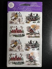 2 Packs Vintage Christmas House stickers