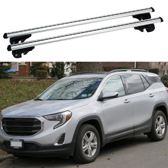 2PCS Cross Bar Fits For GMC Terrain 2018 2023 Roof Rail Rack Cargo