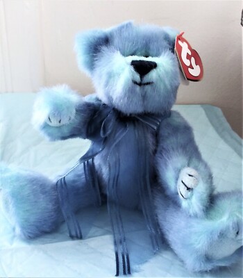 TY Attic Treasures Collection Azure Teddy Bear  I m Blue Without You  1993 READ!