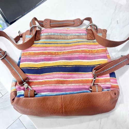 The Sak Ventura Backpack - Multi Colored Stripes Convertible Shoulder or Tote - Picture 4 of 12