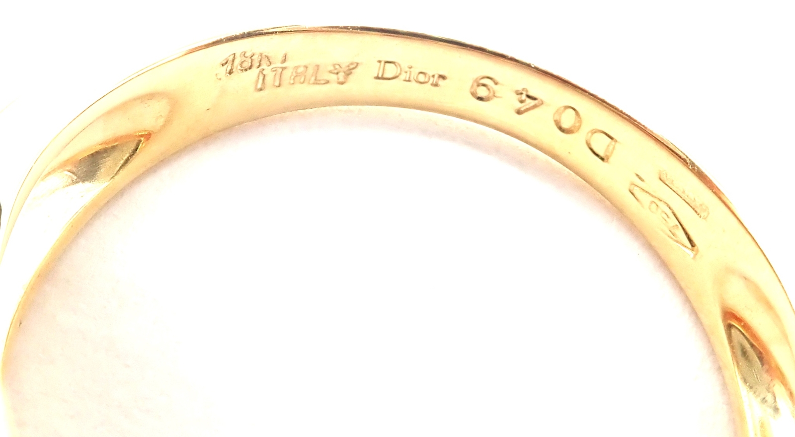 Rare! Authentic Christian Dior 18k Yellow Gold Diamond Coral Band Ring ...