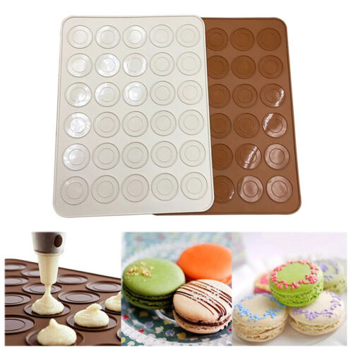 30 Cavità Silicone Pasticceria Torta Macaron Amaretto Forno Stampo Tappetino - Zdjęcie 1 z 12