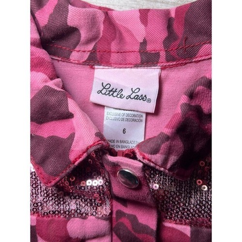Little lass girls size 6 pink camo jacket - Picture 3 of 4
