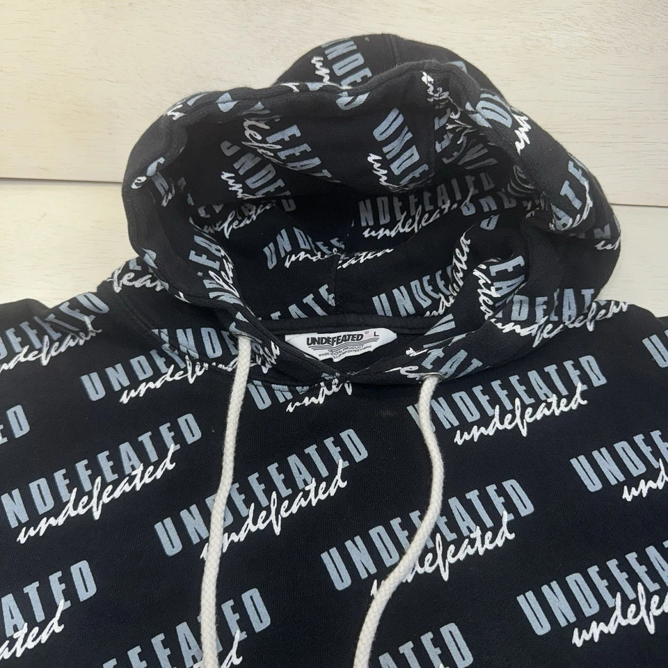 Undefeated Large Black And White Fanatic Hoodie Sweatshirt Adult AOP Hand Pocket - Image 3 of 4