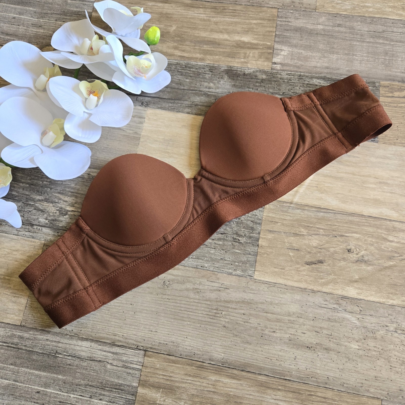 Pepper Brown Lightly Lined Underwire Strapless Br… - image 1