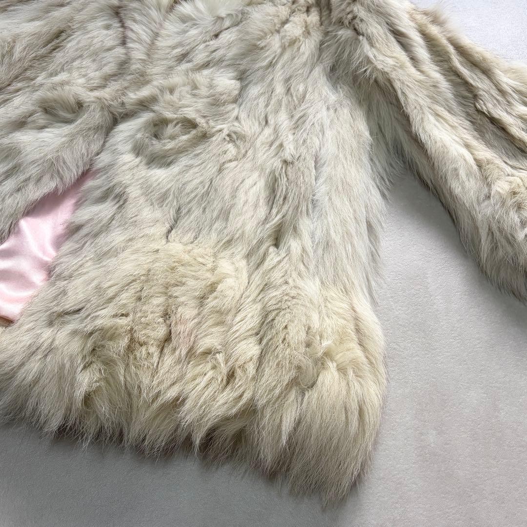 SAGA FOX Blue Fox Fur Coat White Size 9 M Vintage image 6