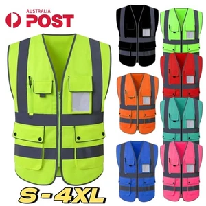 Safety Vest Zip HI VIS Ruban réfléchissant Vêtements de travail Veste de nuit Vêtements de jour
