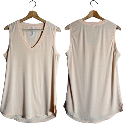 Athleta Essential V-Neck Tank Top Women's Medium Peach Active Athletic Workout