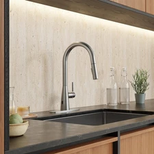 Modern Touchless Pull-Down Kitchen Faucet in Brushed Nickel