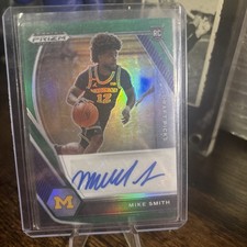 2021-22 Prizm Draft Picks Autographs Mike Smith #DP-MSM Green Prizm (AU, RC)