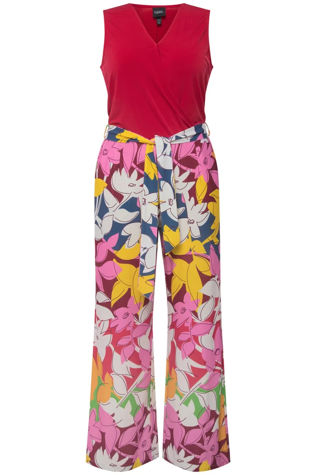 Ulla Popken große Größen Hosen 42 lychee Jersey Overall weites Bein Gürtel - Bild 1 von 1