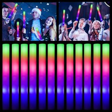 Palos brillantes a granel - 100 piezas palos de espuma LED que brillan en la oscuridad suministros para fiestas con...