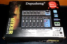 Depusheng HT7 7-Channel Professional Audio Mixer – USB, MP3 Player, FX 