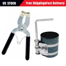 Professional Piston Ring Compressor 2-1/8" to 7" Piston Install Tool with Wrench