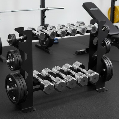 Powder-Coated Weight Storage Organizer for Home Gym - 10 Tray Dumbbell Rack
