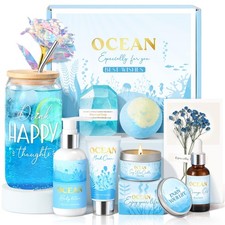 Birthday Gifts for Women, Relaxing Spa Gift Baskets Oceanic Scent, Blue