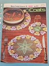 Copia 417 cappotti pansy pranzo centrino tovaglia uncinetto set tappetino vintage anni 40