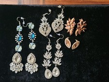 6 Pairs Pierced Eearings Rhinestones Bling Dangles Paparazzi/Fashion Jewlery 