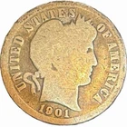 1901 Barber Dime-Coin pictured is what you will receive