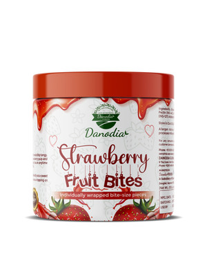 Danodia Foods Strawberry Fruit Bites, Soft Chewy Candy Snack 300g (10.58)