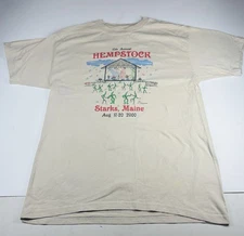 Vintage  2000 Hempstock Starks ME T-Shirt 10th Annual Sz Large Anvil Y2K
