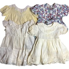 Antique Lot Of 4 1900s-1930s Edwardian Era Toddler Girls Dresses TLC