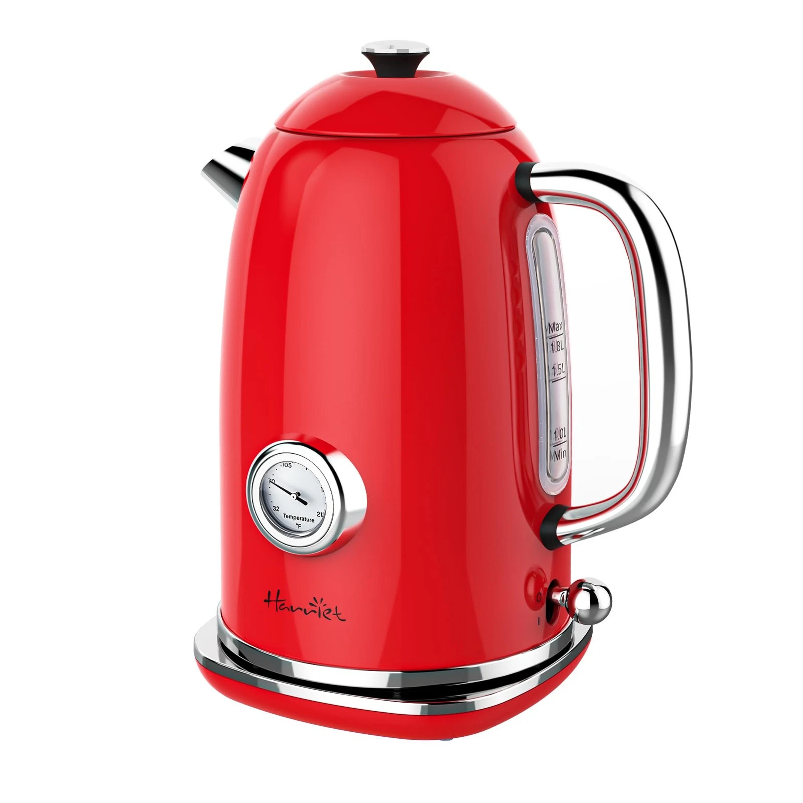 Electric Kettle, 1.8L Retro Electric Tea Kettle with Thermometer, 1500W Stain...