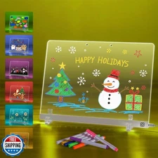 LED Doodle Glow Note Board 13.7"X10" – Light Up Acrylic Dry Erase Message Dra