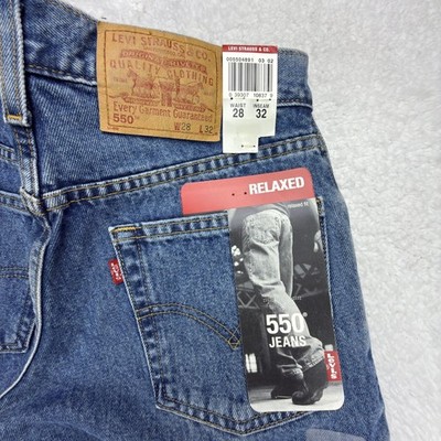 Levis 550 Relaxed Fit Denim Jeans Mens 28x32 Blue NWT Y2K 2000s
