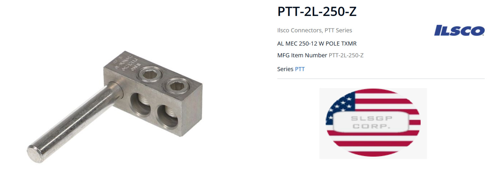 ILSCO PTT-2L-250-Z Multi-Tap Adaptor Transformer Lug 250 KCMIL-12 (2 PACK)