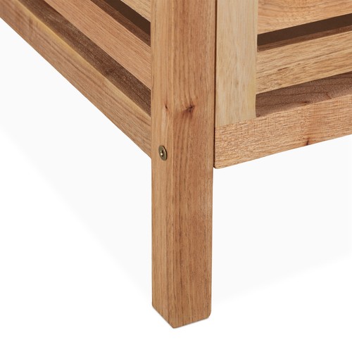 Wäschekorb Wäschetruhe mit Sitz Wäschehocker aus Holz Badezimmer Hocker - Bild 8 von 9