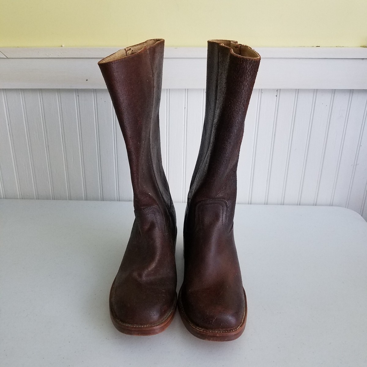 【希少】USA製　FRYE　29cm 11D ヴィンテージ　ウエスタンブーツ Vintage Frye Dark Brown Leather Campus Cowboy Boots Mens size 10 D