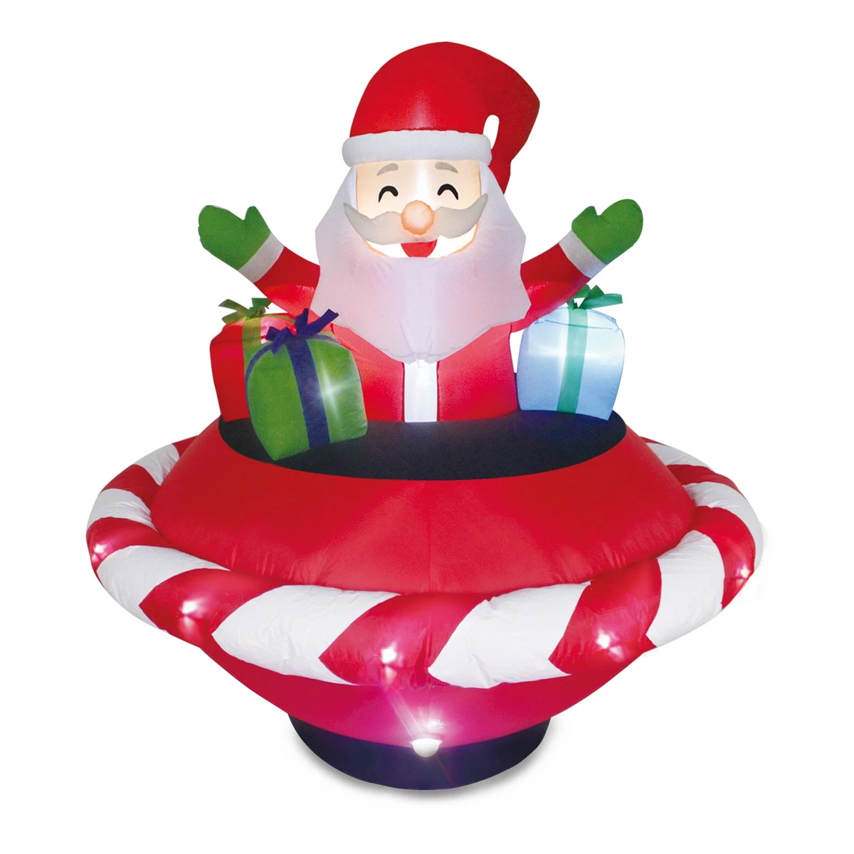 5 Ft Santa In Flying Saucer Christmas Inflatables Outdoor