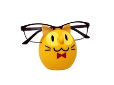 Pussycat Cat Eyeglasses Holder Stand Display Rack Glasses & Phone Holder Yellow