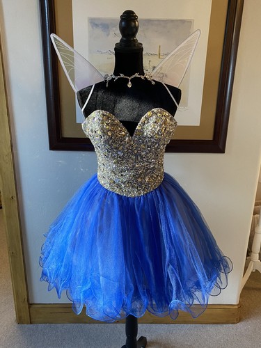 Costume ninfa da giardino fata dei denti con vestito, ali, orecchie, bacchetta e corona taglia US 4 - Foto 1 di 6