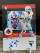2021 Panini CHRN FOTL FLUX Justin Fields RC Rookie Red Prizm Auto 04/12 NM-MT
