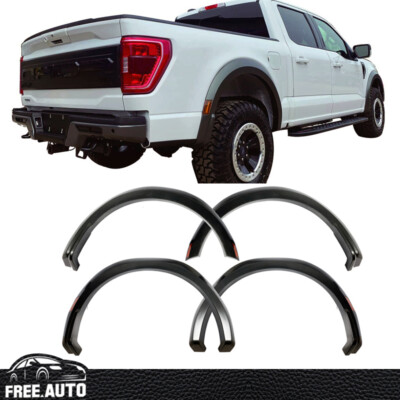 Fender Flares Fits 21-24 Ford F150 R Style Trims 4PC Matte Black - PP