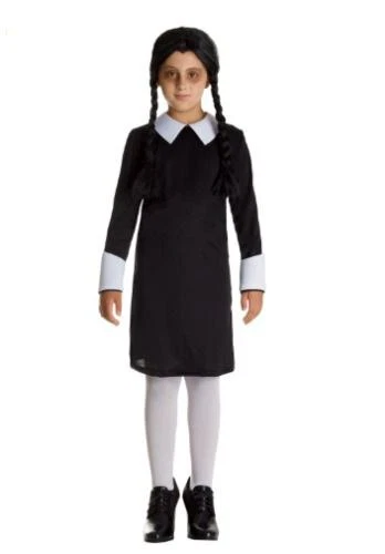 Costume Carnevale Vestito Mercoledi Famiglia Addams Bambina Horror Serie TV