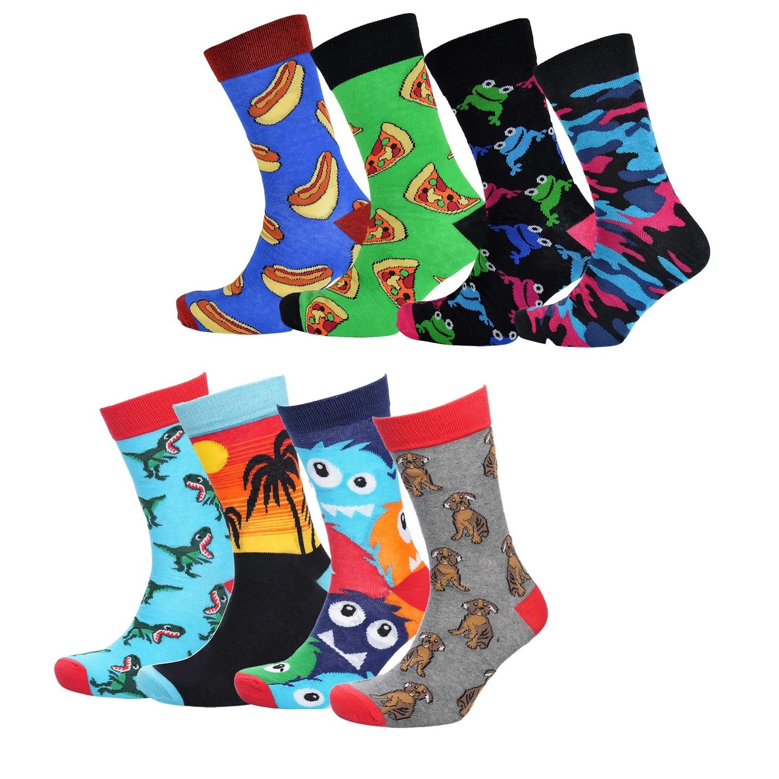 A2Z Mens Novelty Design Cotton Pack Of 4 Casual Soft And Comfortable Crew Socks