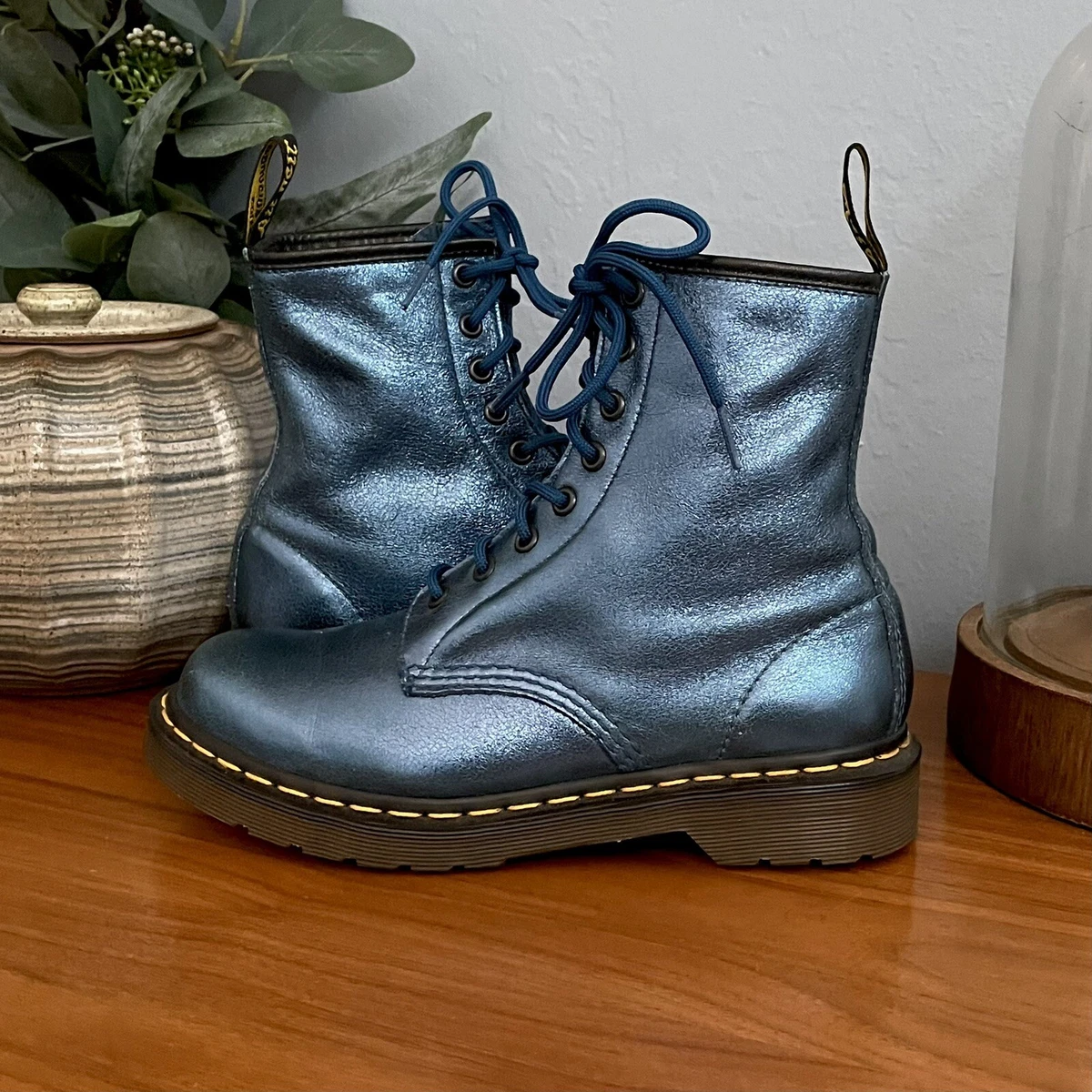 Dr. Martens 1460 Metallic Blue Lace up Boots Womens Size US 7 eBay