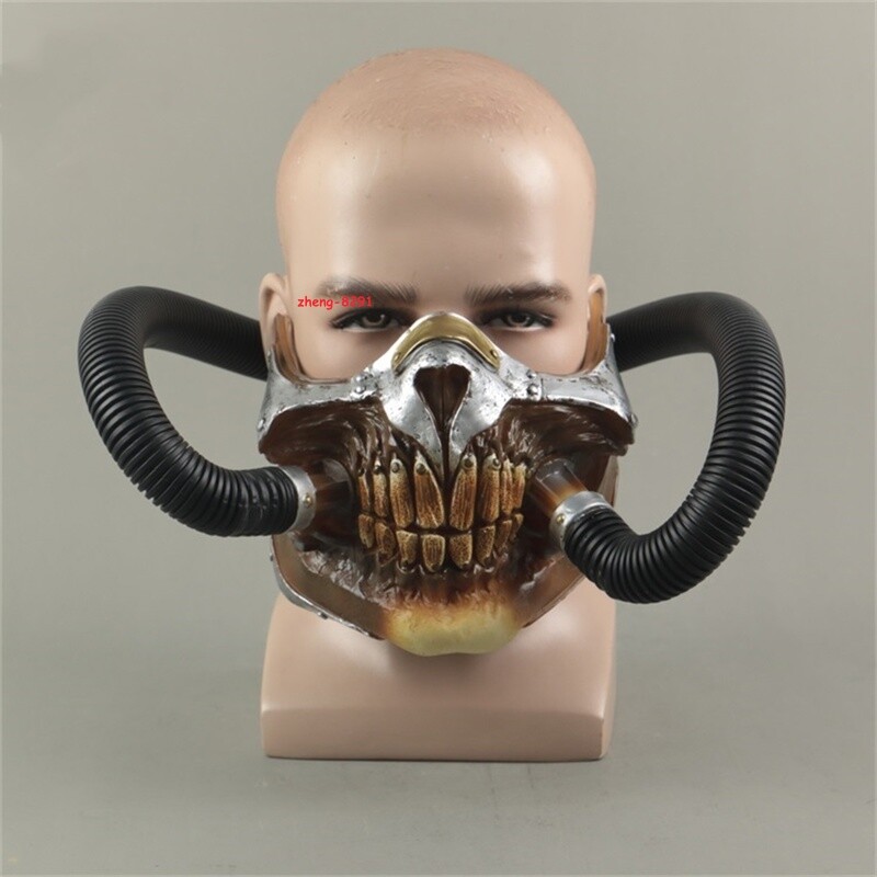 SamuraiDoll MAD MAX TERRIER 白成型/銀マスク Mad Max 4 Fury Road Immortan Joe Mask Halloween Prop PVC Cosplay