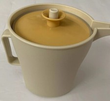 Vintage Tupperware Almond Creamer #1414 With Lid Made in USA EUC