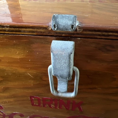 Vintage 80s Drink Coca Cola in Bottles Miller Wood Ice Chest "Antique" - Picture 5 of 20