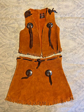 JOHN R CRAIGHEAD GIRLS COWGIRL LEATHER SKIRT  VEST SIZE M EXCELLENT MBR 