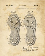 8760.Decoration Poster.Home room interior art print.Patent.Baseball spikes.Cleat