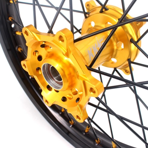KKE 21/19 MX CNC Wheels Rim Set Straight Bolt On For SUZUKI RMZ250 450 2007-2024 - Picture 11 of 12