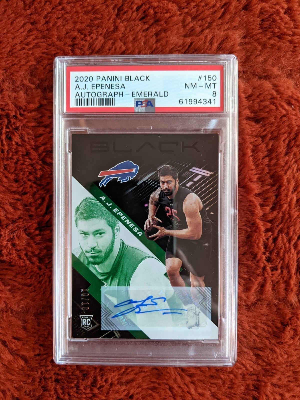 AJ Epenesa Panini Black #150 Autograph-Emerald