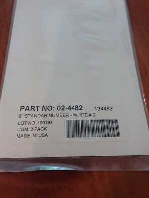 Factory Effex Standard Numbers 8in. 02-4482 White #2 3-pack NS291B