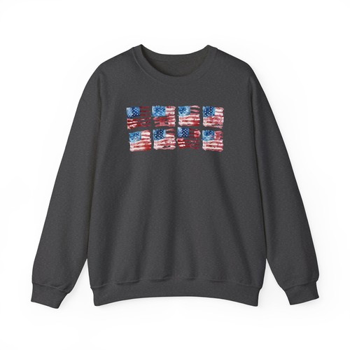 American Flag - Unisex Heavy Blend Crewneck Sweatshirt - Picture 30 of 41