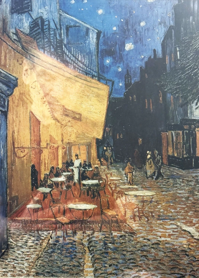 Vincent Van Gogh (holandés), impresión de giclee de colección "Café terraza por la noche" enmarcada/enmarcada Foto 2 de 4